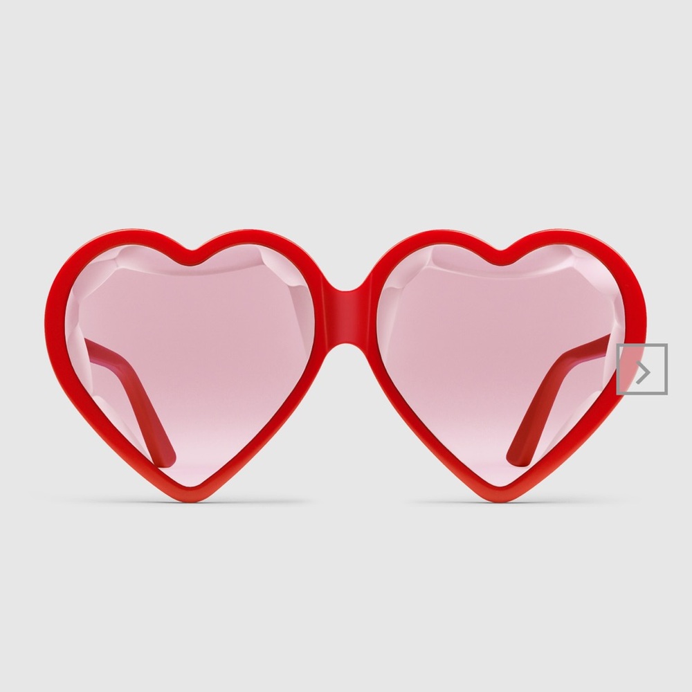 GUCCI *RARE* Heart Shaped Acetate Sunglasses - Red
